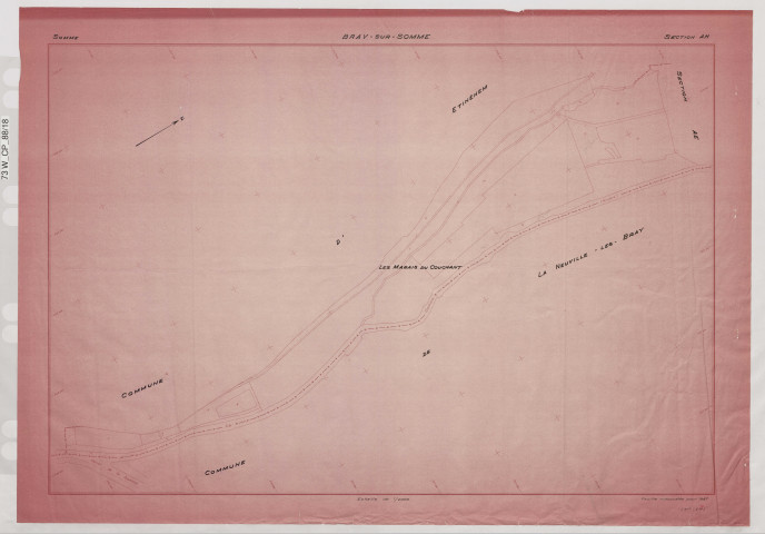 Plan du cadastre rénové - Bray-sur-somme : section AH