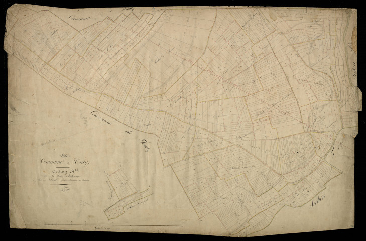 Plan du cadastre napoléonien - Conty : Chemin du Bellicants, A