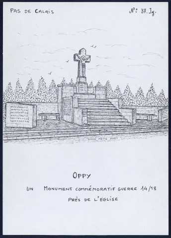 Oppy (Pas-de-Calais) : monument commémoratif 1914-1918 près de l'église - (Reproduction interdite sans autorisation - © Claude Piette)