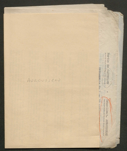 Témoignage de Aurousseau (Sous-lieutenant) et correspondance avec Jacques Péricard