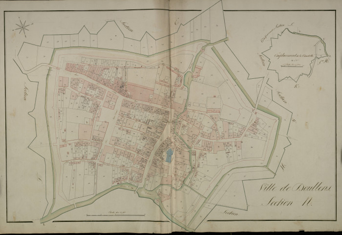 Plan du cadastre napoléonien - Doullens : Ville de Doullens ; Citadelle (La), N