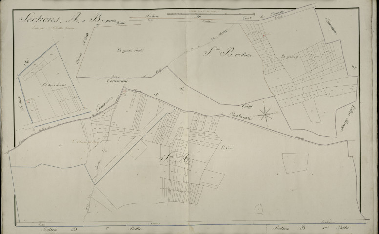 Plan du cadastre napoléonien - Poulainville : A et B1