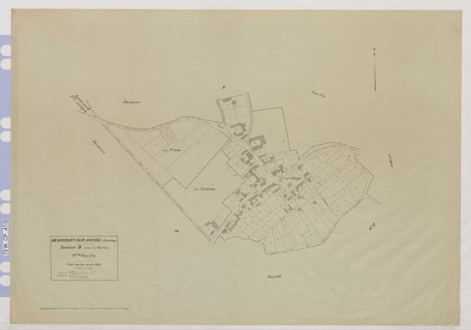 Plan du cadastre rénové - Beaucourt-sur-l'Ancre : section B1