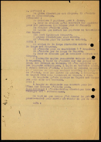Constat réalisé le 28 novembre 1944 par Me André Eugène Cocquerelle, huissier près du Tribunal de Première Instance d'Amiens, sur l'état de l'immeuble situé 12 rue du Cloître de la Barge, appartenant à M. Dreyfus et loué à l'Association cultuelle israélite du département de la Somme (ACIS)