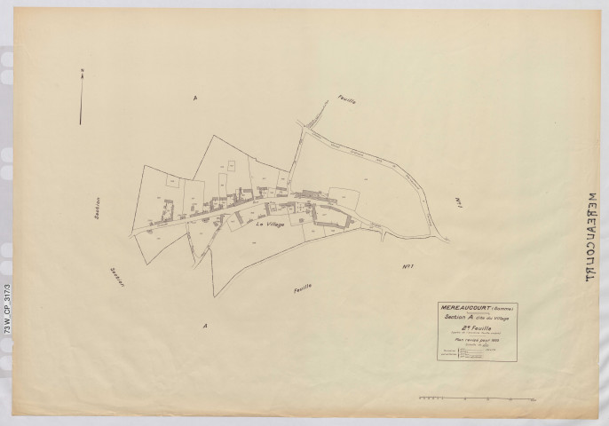 Plan du cadastre rénové - Méreaucourt : section A2