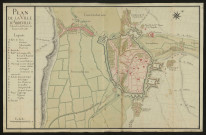 Plan de la ville d'Abbeville située sur la rivière de la Somme en Picardie