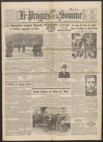 Le Progrès de la Somme, numéro 21694, 12 février 1939