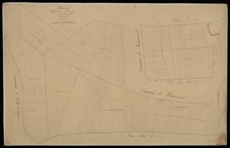 Plan du cadastre napoléonien - Rouvrel : Chemins d'Ailly et de Paillart (Les), D1