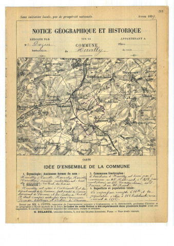 Hervilly : notice historique et géographique sur la commune