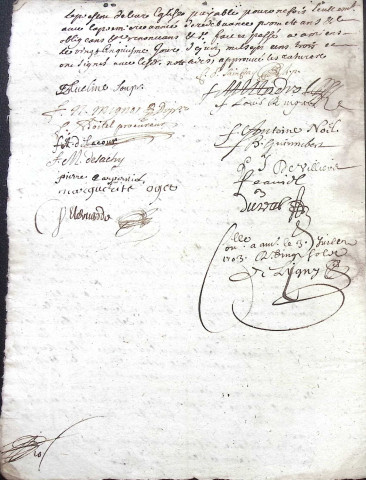 Etude de Me Jean Duval à Amiens (étude n°8). Minutes de l'année 1703