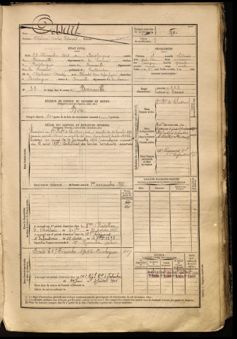 Ossart, Alphonse Nicolas Edmond, né le 23 décembre 1868 à Boisbergues (Somme), classe 1888, matricule n° 119, Bureau de recrutement d'Abbeville