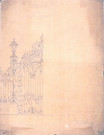 Propriété de M. H. Saint : dessin de la grille d'honneur dressé par l'architecte Delefortrie