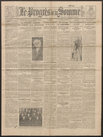 Le Progrès de la Somme, numéro 19472, 20 décembre 1932