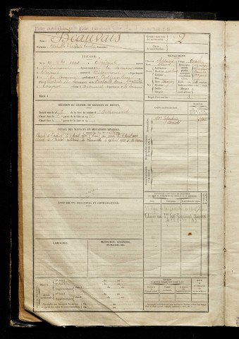 Beauvais, Achille Théodule Emilien, né le 10 septembre 1901 à Étréjust (Somme), classe 1921, matricule n° 2, Bureau de recrutement d'Amiens