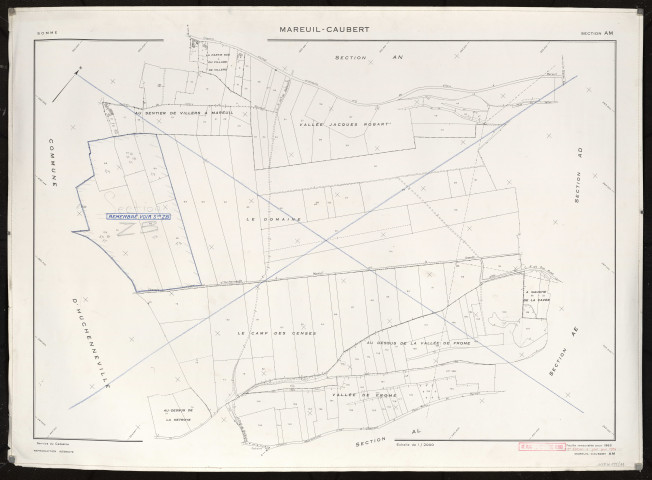Plan du cadastre rénové - Mareuil-Caubert : section AM