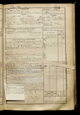 Maitre, Etienne Alphonse Jean Baptiste, né le 09 juillet 1896 à Rubescourt (Somme), classe 1916, matricule n° 209, Bureau de recrutement de Péronne