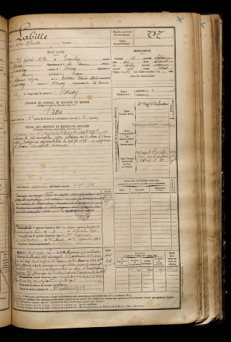 Labitte, Octave Fleurisse, né le 27 février 1872 à Hornoy-le-Bourg (Somme), classe 1892, matricule n° 737, Bureau de recrutement d'Amiens