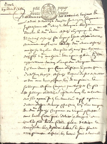 Etude de Me Jean Duval à Amiens (étude n°8). Minutes de l'année 1681