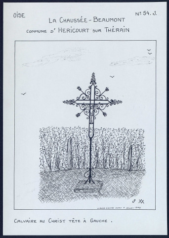 La Chaussée et Beaumont (commune d'Héricourt-sur-Thérain) : calvaire au christ tête à gauche - (Reproduction interdite sans autorisation - © Claude Piette)