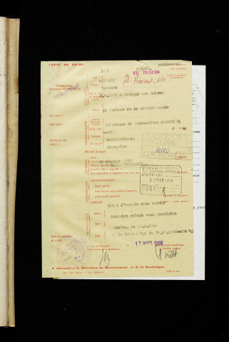 Galland, Bernard Gérard, né le 06 août 1901 à Métigny (Somme), classe 1921, matricule n° 110, Bureau de recrutement d'Amiens