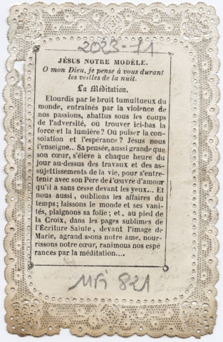 Jésus sera mon modèle