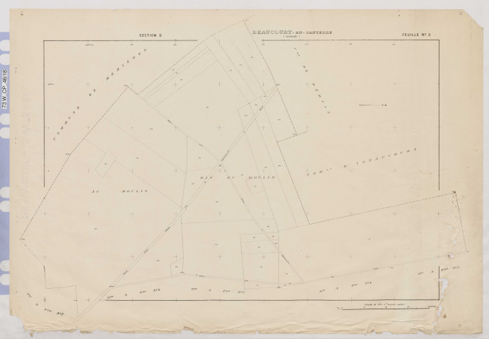 Plan du cadastre rénové - Beaucourt-en-Santerre : section D3
