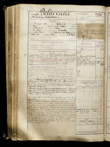 Delavenne, Désiré Jean Baptiste Ildevert, né le 26 mars 1890 à Sailly-le-Sec (Somme), classe 1910, matricule n° 796, Bureau de recrutement de Péronne