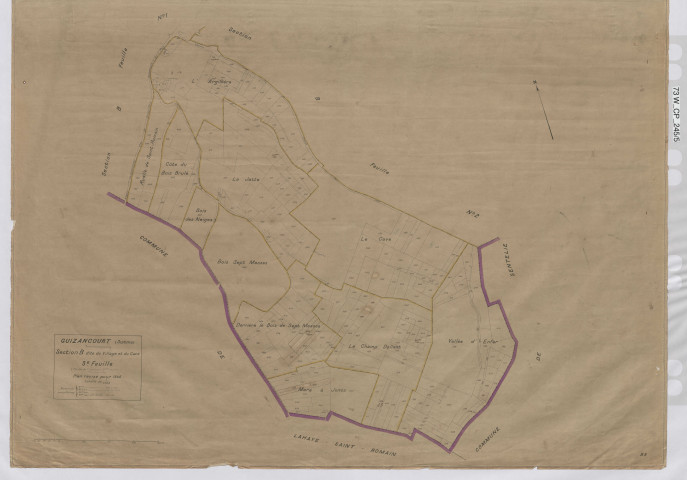 Plan du cadastre rénové - Guizancourt : section B3