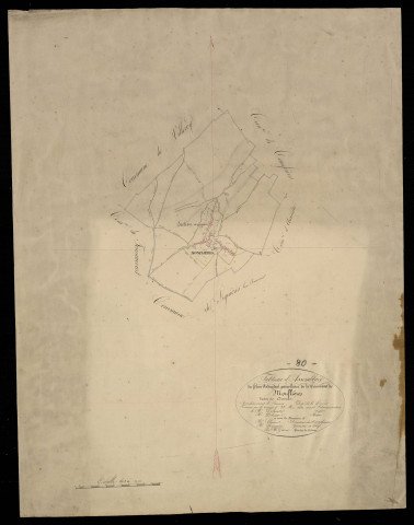 Plan du cadastre napoléonien - Mouflieres (Monflières) : tableau d'assemblage