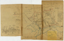 Plan de la ville de Roye (Somme) avec ses monuments et ses fortifications de 1652 d'après le plan manuscrit de la Bibl. de l'Arsenal n° 438 H