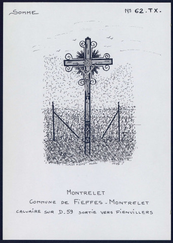 Montrelet (commune de Fieffes-Montrelet) : calvaire sur D.59 - (Reproduction interdite sans autorisation - © Claude Piette)