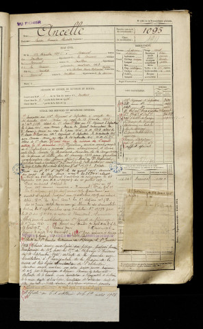 Ancelle, Lucien Maurice Alexandre, né le 12 décembre 1895 à Beauval (Somme), classe 1915, matricule n° 1095, Bureau de recrutement d'Abbeville