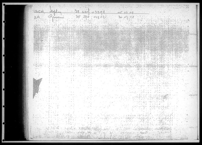 Table alphabétique du contingent 1938 - lettres F à L : bureaux de recrutement de la Deuxième Région Militaire (Départements du Nord, du Pas de Calais, de l'Aisne, de l'Oise, de la Somme, de l'Eure et de la Seine-Maritime)