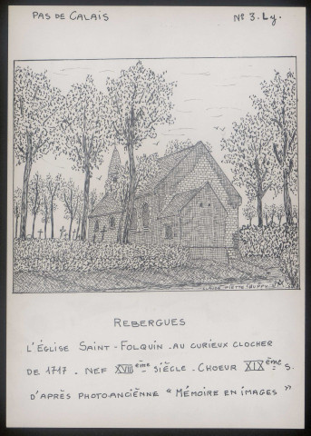 Rebergues (Pas-de-Calais) : église Saint-Folquin - (Reproduction interdite sans autorisation - © Claude Piette)