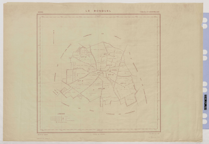 Plan du cadastre rénové - Bosquel : tableau d'assemblage (TA)