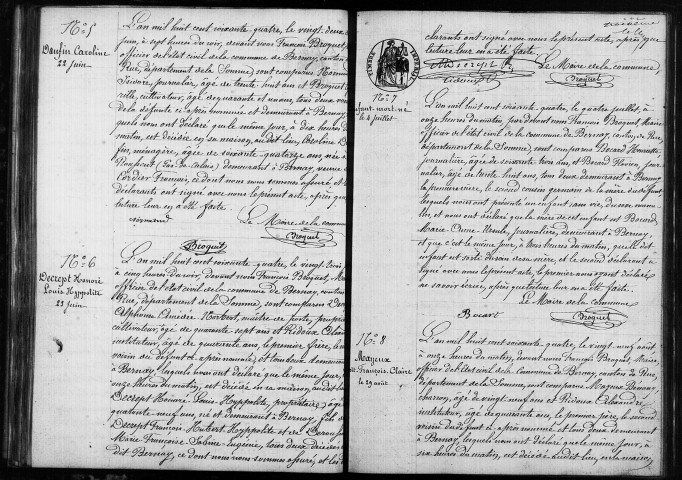 Bernay-en-Ponthieu : naissances, mariages, décès