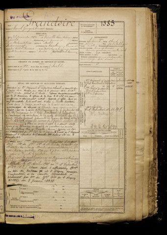 Grandsire, Marcel Georges Ernest, né le 22 novembre 1897 à Friville-Escarbotin (Somme), classe 1917, matricule n° 1385, Bureau de recrutement d'Abbeville