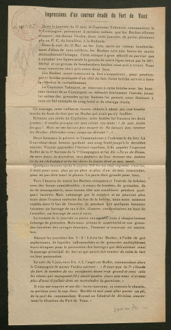 Témoignage de Dujeancourt, Laurent et correspondance avec Jacques Péricard