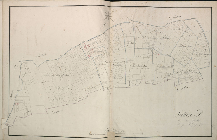 Plan du cadastre napoléonien - Atlas cantonal - Framerville-Rainecourt (Frameville) : D