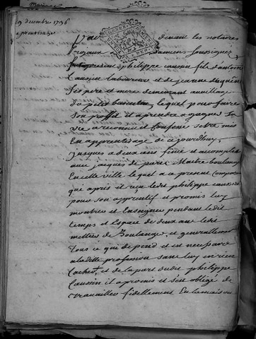 Etude de Me François Henin à Amiens (étude n°3). Minutes de l'année 1736