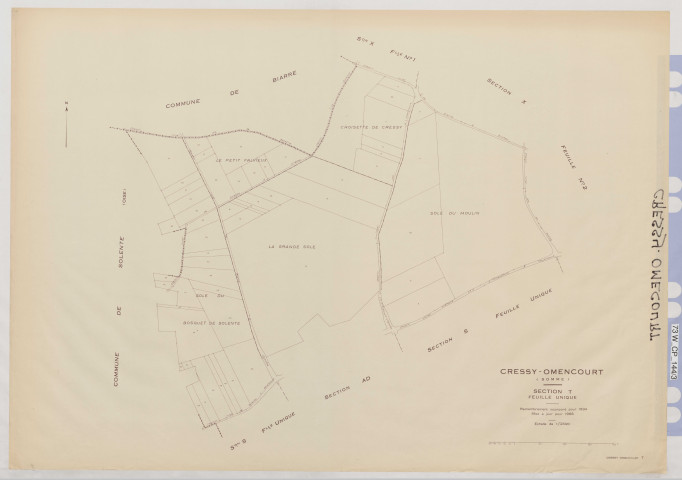 Plan du cadastre rénové - Cressy-Omencourt : section T