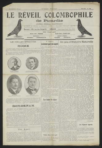 Le Réveil colombophile de Picardie, numéro 16