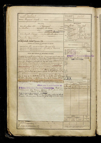 Dubos, Raymond Auguste, né le 28 mars 1896 à Gézaincourt (Somme), classe 1916, matricule n° 1038, Bureau de recrutement d'Amiens