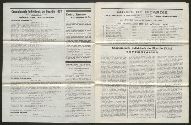 Picardie Ping-Pong. Bulletin mensuel de l'Alfred-Club Abbevillois, numéro 4 - 1ère année