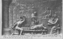 Bas-relief du monument du Chevalier de la Barre - "Le supplice du Chevalier de la Barre" - En commémoration du martyre du Chevalier de la Barre, supplicié à Abbeville, le 1er juillet 1766, à l'âge de 19 ans, pour avoir omis de saluer une procession