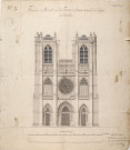 Façade du portail et des tours de l'état actuel de l'église de Corbie