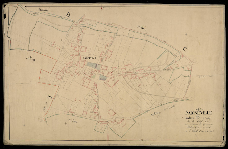 Plan du cadastre napoléonien - Saigneville : Chef-lieu (Le), D1