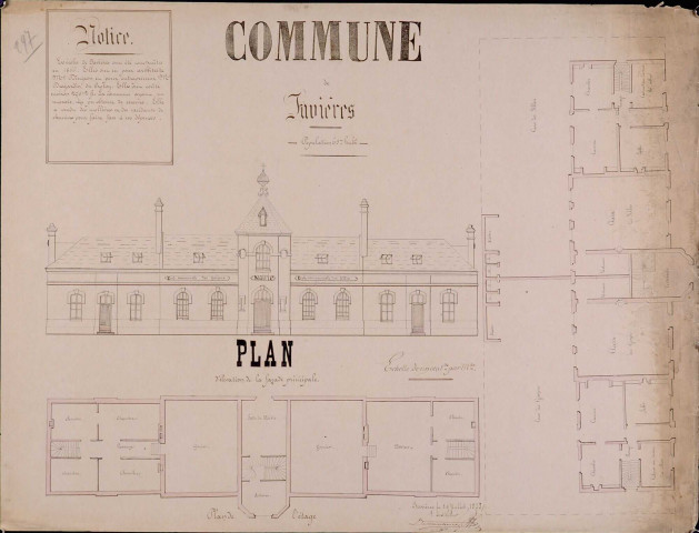 Plan de l'école mixte et de la mairie