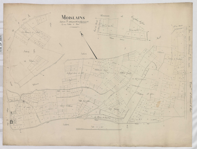 Plan du cadastre rénové - Moislains : section D2