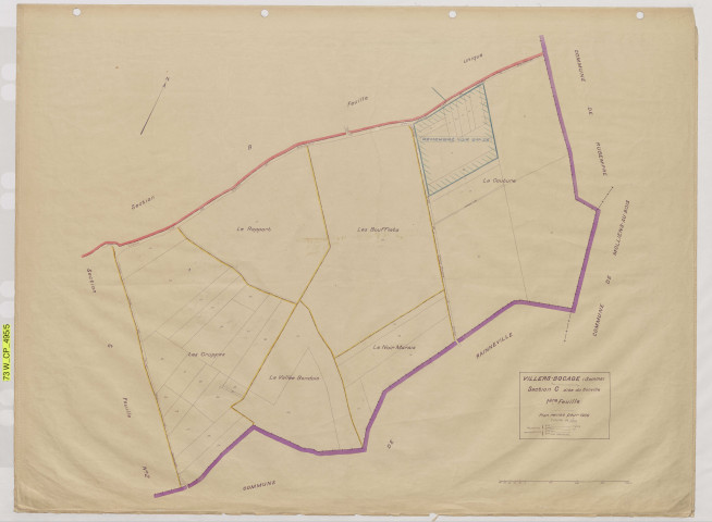 Plan du cadastre rénové - Villers-Bocage : section C1